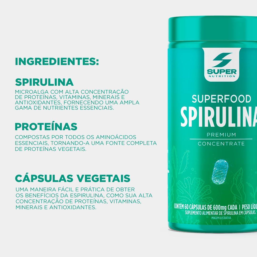 Superfood Spirulina Premium (60 cápsulas)