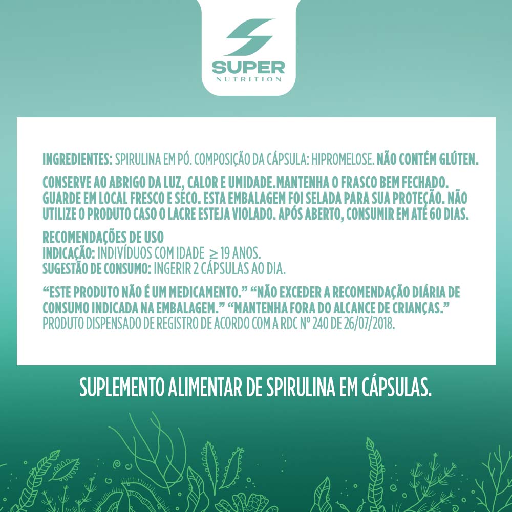 Superfood Spirulina Premium (60 cápsulas)