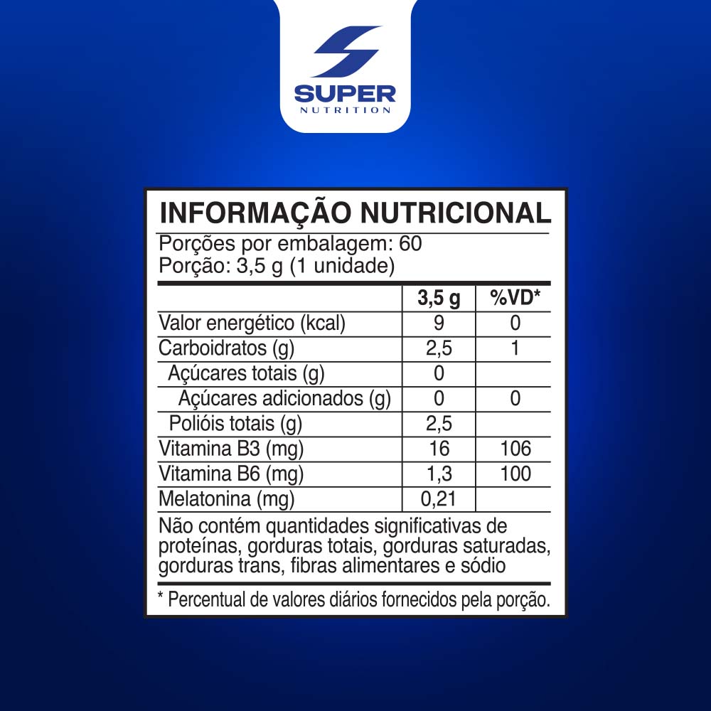 Super Gummy Melatonina Laranja e Camomila (60 gomas)