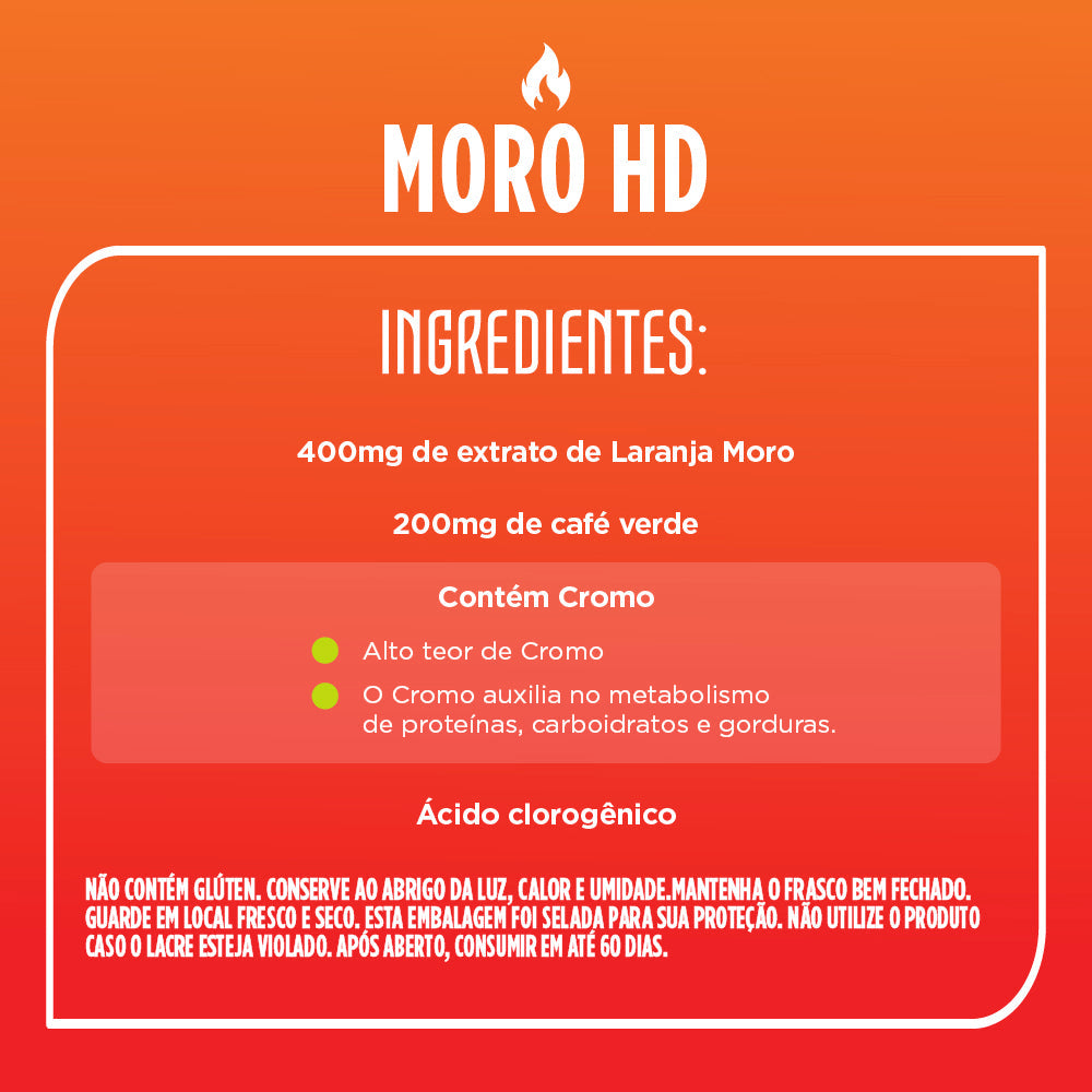 Moro HD Laranja Moro, Café verde e Cromo (60 cápsulas)